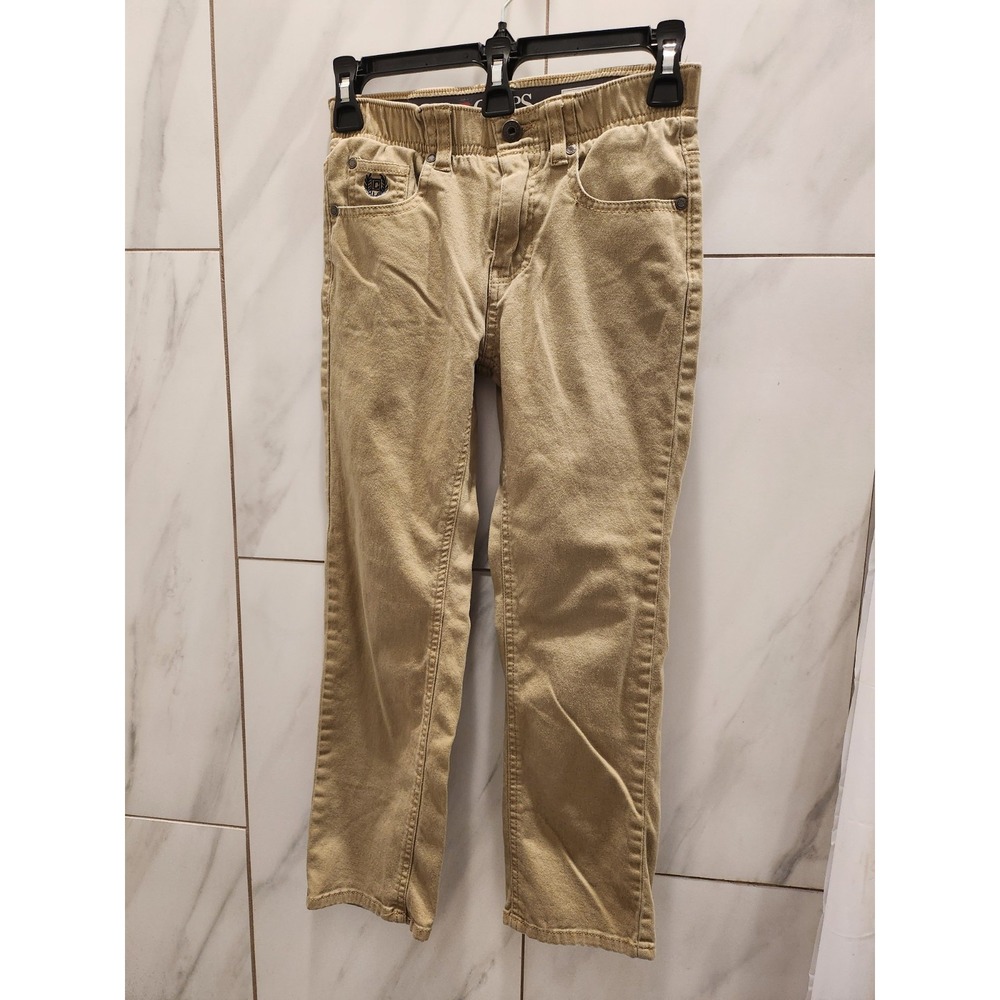 Chaps Pants,Boys 8, Slim Fit,Khaki School Uniform,Stretch Waist Playground Tough
